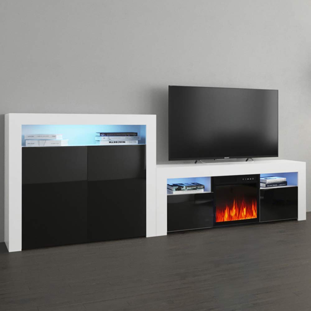 Buy Milano Set 145EF2D Electric Fireplace Modern Wall Unit