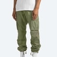 thumbnail image 5 of cllios Cargo Pants for Men Fleece Lined Solid Casual Multi Pockets Outdoor Work Straight Leg Fitness Winter Warm Long Pants Trousers, 5 of 9