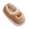thumbnail image 2 of BRGZLK Toddler Boys Girls Slippers Autumn Winter Fleece-Lined Non-Slip Closed Heel Plush House Slipper Soft Warm Cozy Walking Shoes for Kids Khaki 2.5-3 Years, 2 of 5