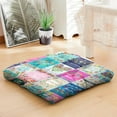 thumbnail image 4 of 22x22in Square Meditation Cushion - Floral Velvet Floor Pillow for Kids Adults, Pets Sleep Mat Gym Yoga Seat Cushion with Handle, Perfect for Home Bedroom Livingroom, Office, School Sitting, 4 of 7