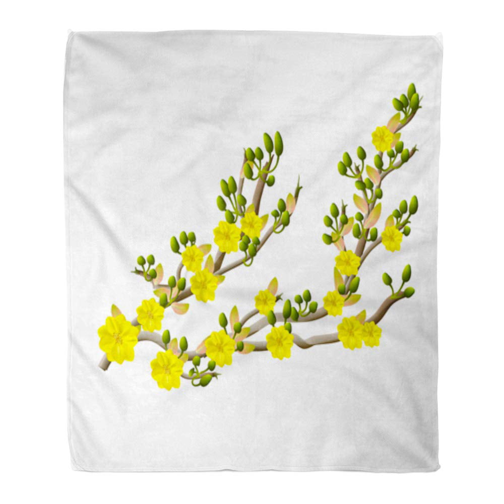 Sherpa Throw Blanket Spring Rural Farm Flowers White Yellow Floral Super Soft Cozy Warm Luxury Microfiber Blankets Flannel Fleece Plush Quilt Bedspread for Bed Couch Sofa Art Daisy 
