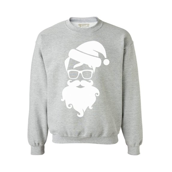 Awkward Styles Hipster Santa Sweater Christmas Sweatshirt Hipster Santa Claus with Glasses Christmas Sweater Modern Santa Christmas Sweatshirt for Men and for Women Hipster Holiday Sweatshirt