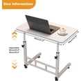 thumbnail image 2 of Portable Small Standing Desk with Wheels, Adjustable Height Rolling Laptop Computer Table on Casters, Mobile Sit Stand Desk for Home Office, Study, Bedroom (White), 2 of 6