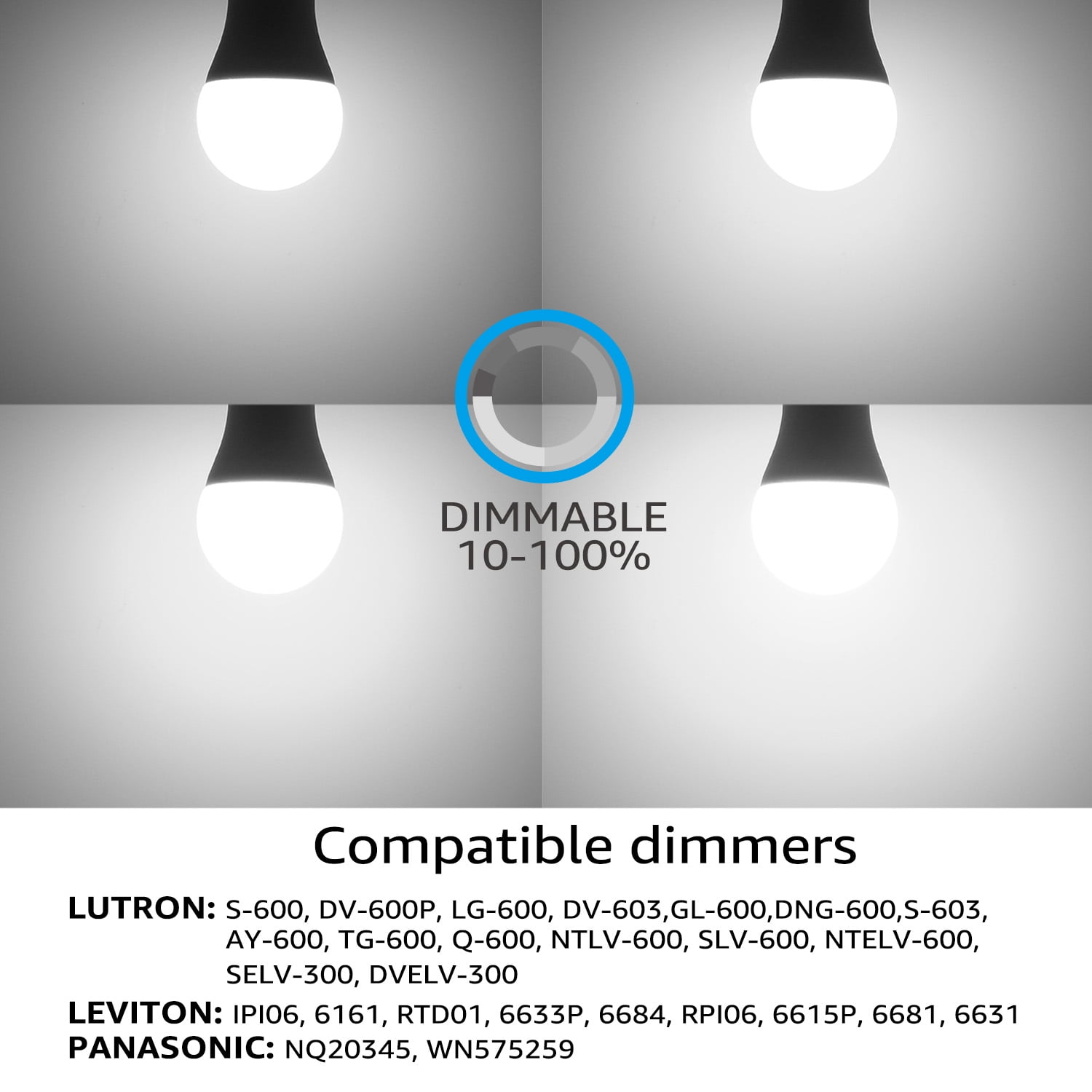 4 Pack 9W Dimmable A19 LED Light Bulb with GU24 Base, 60W Eqv. Energy Star & UL-Listed Lamp Bulb, 830 Lumens, 5000K Daylight, 310° Omni-directional General Lightin