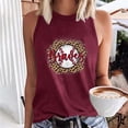 thumbnail image 4 of Oplxuo Baseball O-Neck Tank Women Print Baseball Tanks Cute Workout Graphic Casual Summer Sleeveless Vest Top, 4 of 4