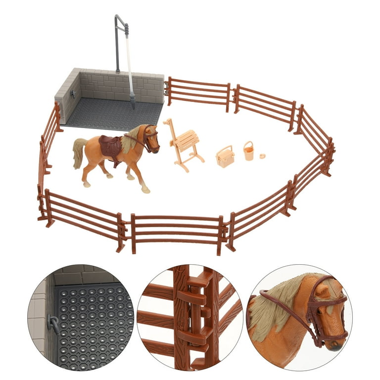 Lehoo Catsle Farm Animal Toys, Horse Stable Playset Inlcudes Farm Animals  Figurines, Toy Barn, Horse Toys for Girls and Boys, Farm Playset for Kids 3+