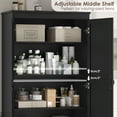 thumbnail image 2 of Homfa 70.3"H Bathroom Storage Cabinet, Farmhouse Linen Storage Cabinet with 2 Drawers, Black, 2 of 8