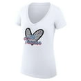 thumbnail image 2 of Women's G-III 4Her by Carl Banks  White Oklahoma City Thunder Super-Slim Fit Lightweight Leopard Heart V-Neck T-Shirt, 2 of 3