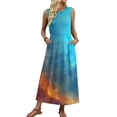thumbnail image 6 of Women's Summer Maxi Dress 2026 Sleeveless Tie Dye Casual Loose Long Beach Sundress Travel Vacation Outfits, 6 of 7