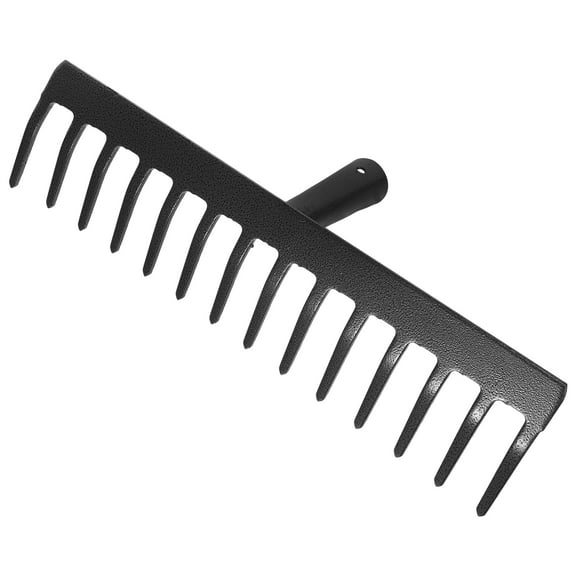 Garden Rake Head Replacement: 14 Teeth Carbon Steel Rakes Head Rakes For Lawns Heavy Duty Leaf Rake Head Hand Rake Without Handle Garden Tool For Gardening, Random Style