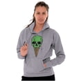 thumbnail image 4 of Cool Melting Skull Ice Cream Cone Unisex Plus Fleece Graphic Hoodie Brisco Brands 2X, 4 of 5