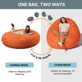 thumbnail image 5 of Jaxx 6-Foot Giant Bean Bag Chair, Convertible 2-in-1 Chair & Bed for Adults, Microsuede Mandarin, 5 of 10