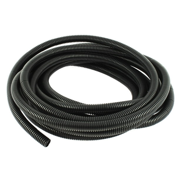 Cable électrique Fil protéger ondulé Tube flexible protection de 7 m Noir 