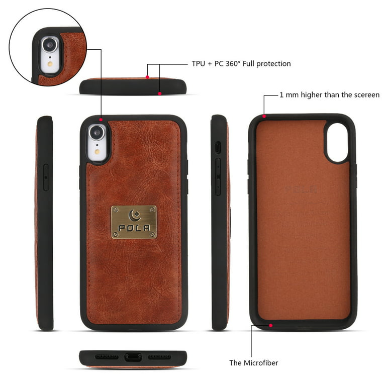 iPhone XR Leather Flip Case Cover,iPhone XR Zipper Wallet Case for Women and Men, Dteck [14 Card Holder][Zipper][Magnetic Detachable] Wallet Folio