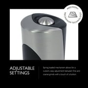 Cole & Mason Adjustable Ceramic Battery-Powered Salt and Pepper Grinder Set, Silver/Black