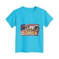 thumbnail image 4 of YDFCWXW 250 Years of Freedom Shirt V-Neck T-Shirt, Girl's Vintage Flag Patriotic Tee (2-3 Years, Sky Blue), 4 of 4