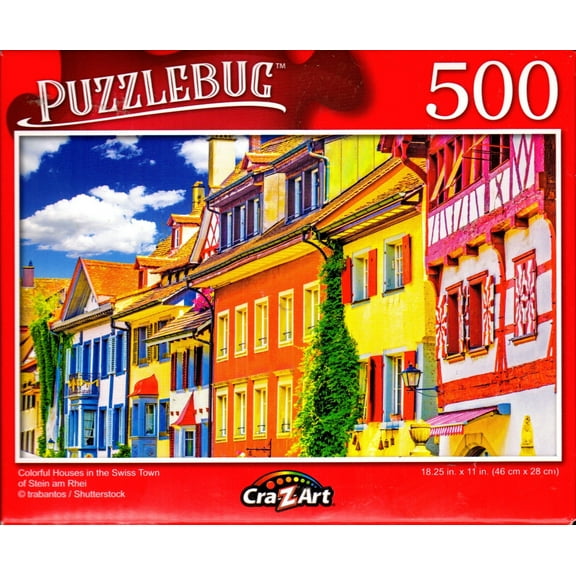 Puzzlebug 500 - Colorful Houses in Swiss Town of Stein am Rhei