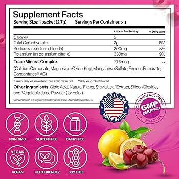 Dr. Price’s Electrolyte Mix – Cherry Lemonade Flavor, 30 Packets | Sugar-Free Hydration Powder with Trace Minerals