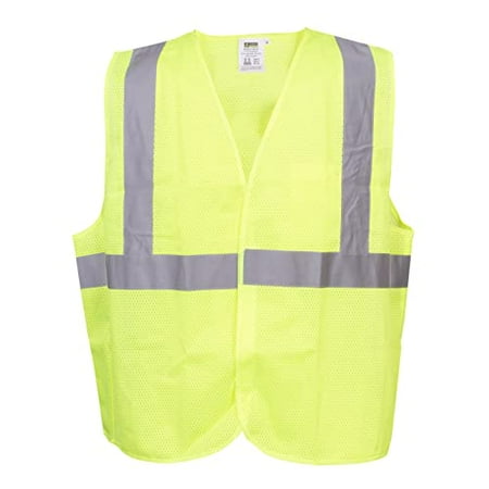 

10-Pack of Cordova VB231P5XL Type R Class II 5-Point Breakaway Vest Lime Mesh One Outside Pocket One Inside Pocket With Hook & Loop Closure 2-Inch Silver Reflective Tape 5X-Large