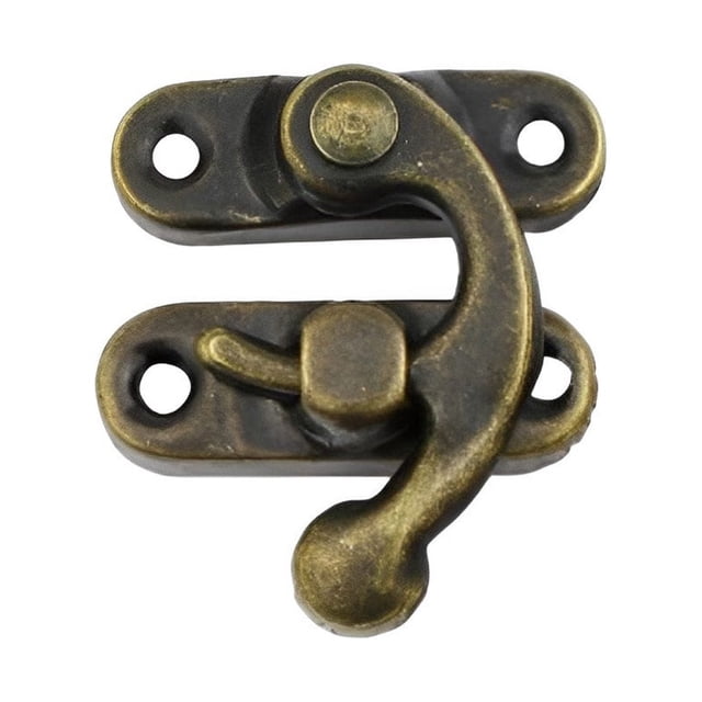 Candado antiguo Cerradura de gancho de hierro Cerradura de seguridad Oculto Capturas Decoración Joyero Muebles Accesorios de hardware Regalos Herramientas y ferretería Gancho derecho de bronce Kenally TO011076-05