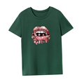 thumbnail image 4 of Camiseta para mujer ropa de verano moda suave ropa deportiva básica camiseta cuello redondo Verde, 4 of 7