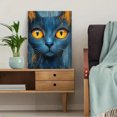 thumbnail image 5 of Qisvanset 12x16 Inch Framed Canvas Wall Art Blue Tabby Cat Cute Pet Lover Home Living Room Bedroom Gift Art, 5 of 8