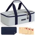 thumbnail image 1 of Transporteur de Casserole Isolé pour Aliments Chauds Ou Froids 9x13 - Contenant Alimentaire Isolé Réchauffeur de Sac avec Tapis Résistant à la Chaleur pour Fêtes Potluck Pique-Nique Barbecues Convient aux Plats à Casserole Ou de Cuisson 9 Pouces x 13 Pouces, 1 of 8