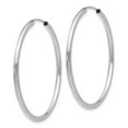 thumbnail image 2 of 14K White Gold Earring Endless Women'S 38 mm Polished 2Mm Hoop Earrings, 2 of 3