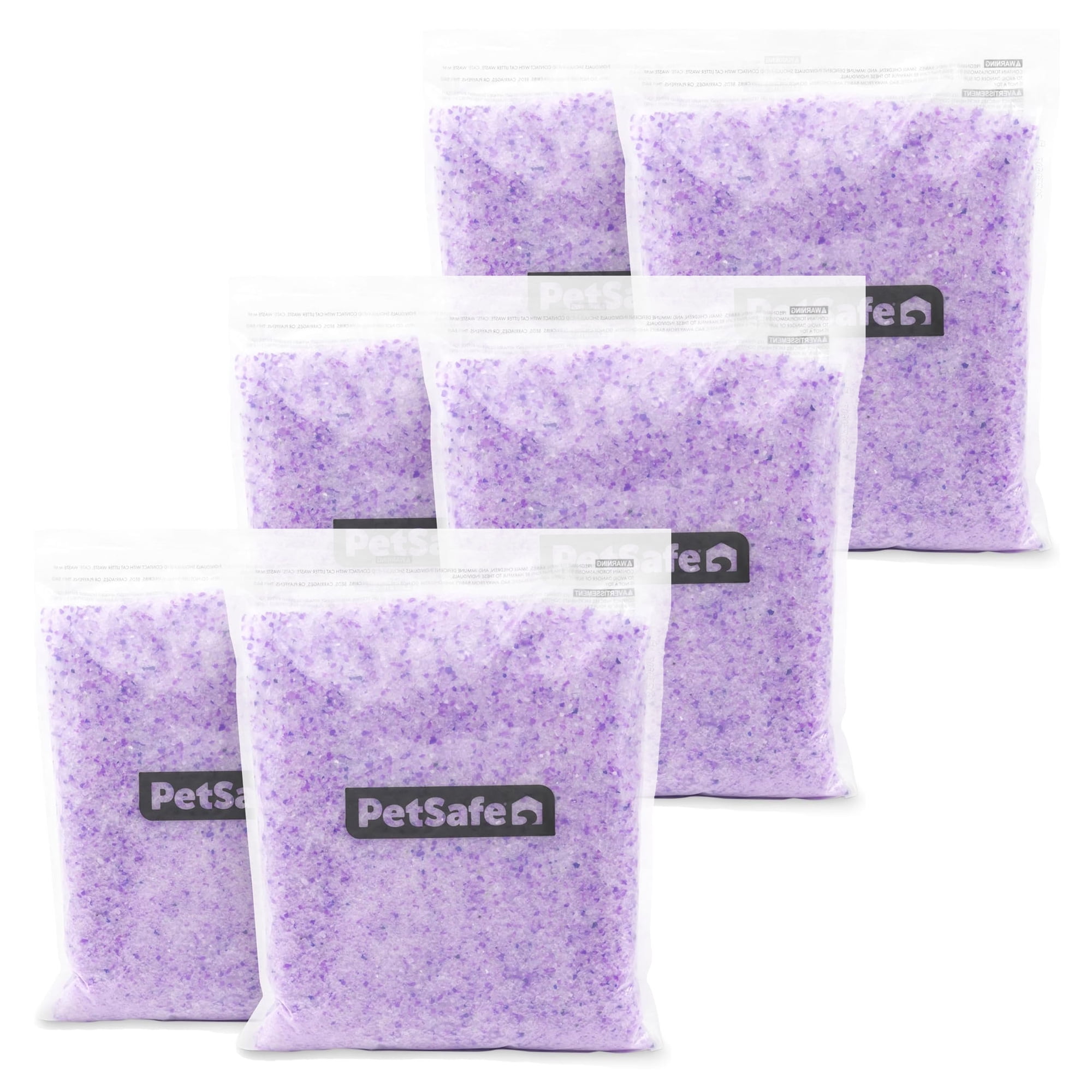 PetSafe® ScoopFree Premium Lavender Crystal Litter, 6-Pack – Includes 6 Bags of Lightly Scented Litter – Absorbs Odors 5x better than Clay Clumping – 4.3lb each bag