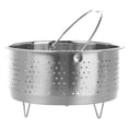 thumbnail image 3 of Stainless Steel Steamer Basket With Handle And Stand Reusable Food Steaming Rack Round Steamer Holder Steamer Insert For Pot Rice Cooker Supplies 16.5cm Silver, 3 of 9