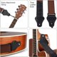 thumbnail image 4 of Guitar Strap Adjustable Guitar Shoulder Strap Soft Cotton and PU Leather Ends Guitar Straps with 3 Guitar Pick Holders for Bass Electric & Acoustic Guitars (Brown), 4 of 5