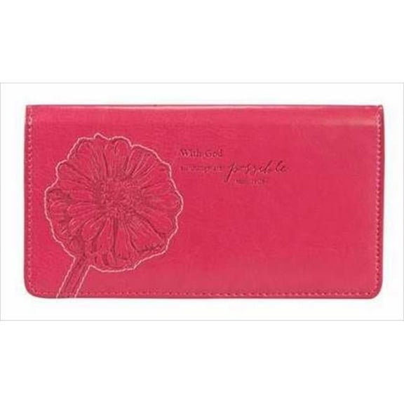 Checkbook Cover With God Pink Orchid