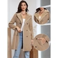 thumbnail image 2 of DARING DIVA Women's Winter Coat Faux Fur Collar Double Breasted Long Warm Coats XL Khaki, 2 of 6