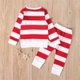 thumbnail image 6 of Otqutp Toddler Fashion Clothes Set Toddler Kids Baby Boys Girls PJ's Pajamas Christmas Sleepwear Striped T-shirt Pants Outfits Clothes Set(Red,6-12 Months), 6 of 9