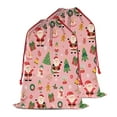 thumbnail image 2 of Christmas Bags Drawstring,Pink Christmas Santa Pattern Large Xmas Christmas Gift Bags,Reusable for Xmas and New Year Party Favors and Supplies,27.6" X 19.7", 2 of 6