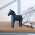 thumbnail image 4 of Creative Trojan Statue Art Crafts Wood Horse Ornament Home Decor Animal Figurine for Desktop Decorative Living Room Christmas Birthday Blue, 4 of 8