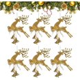 thumbnail image 1 of Campanas de ciervo de plástico para árbol de Navidad Decoración de alces de Navidad Decoración de árbol de Navidad Colgantes Campanas de ciervo Colgantes de cuerda (6 piezas), 1 of 4