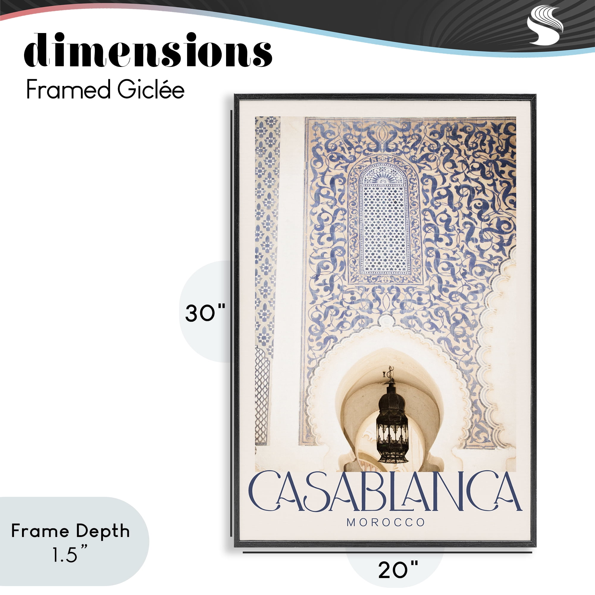 Stupell Industries Ornate Casablanca Architecture Black Framed Giclee Art, design by Emily Navas