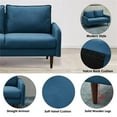 thumbnail image 6 of Hybition Velvet Sofa Modern Couch with Wooden Legs for Living Room-Prussian Blue, 6 of 10