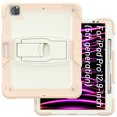 thumbnail image 2 of XYX For iPad Pro 12.9 inch Case (2022/2021/2020/2018), 3in1 Heavy Duty Shockproof Tablet Case with Stand, Shoulder Strap, Cream Rose Gold, 2 of 7