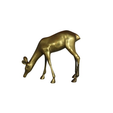 Two Tone color deer bronze statue -  Size: 13"L x 4"W x 11"H.