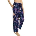 thumbnail image 2 of Uemuo Floral Hippie Mushrooms Pattern Women's Wide Leg Palazzo Lounge Pants with Pockets Light Weight Loose Comfy Casual Pajama Pants-Large, 2 of 9