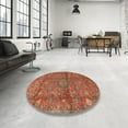 thumbnail image 3 of Ahgly Company Indoor Square Traditional Orange Brown Medallion Area Rugs, 6' Square, 3 of 6