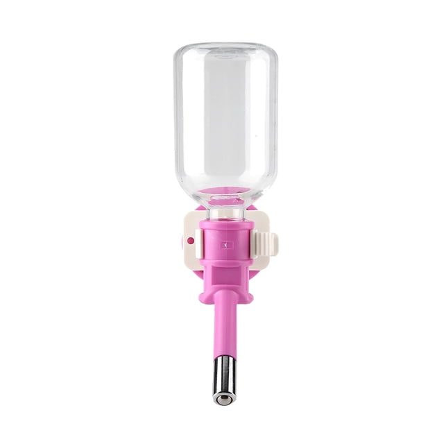 Dispensador de agua portátil para gatos con fuente para beber colgante para perros y mascotas (S 250 ml rosa)