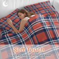 thumbnail image 3 of Orange And Full Size Comforter Set, Blue British Style Plaid Bedding for All Seasons, 4 Pcs Bed Set, 1Quiltcover (86"x86") ,1Sheet(80"x116"), 2Pillowcases (30"x20"), 3 of 12