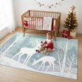 thumbnail image 4 of 8'x10' Area Rugs, Teal Christmas Indoor Outdoor Area Rug for Living Room Bedroom, Xmas Elk Tree Snowflake Washable Bathroom Rugs Kitchen Floor Carpet Mats Home Decor, 4 of 8