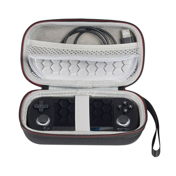 Shockproof Protective Case for ANBERNIC RG40XX H Handheld Game Console - Portable Organizer Travel Storage Bag-Black Gray