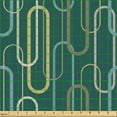 thumbnail image 2 of Ambesonne Geometric Fabric by the Yard Upholstery, Vintage Shapes Line Art, 5 Yards, Dark Teal and Multicolor, 2 of 5