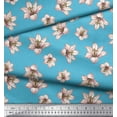 thumbnail image 2 of Soimoi Tissu Georgette Bleu Moss Imprimé Floral de Lys pour Couture, Largeur 42 Pouces, 2 of 3