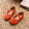 thumbnail image 5 of Toddler Girls Princess Flat Shoes, Non Slip Soft Comfort Sole Slip On Lightweight Dress Footwear for Everyday Use Orange 5-6 Years, 5 of 7